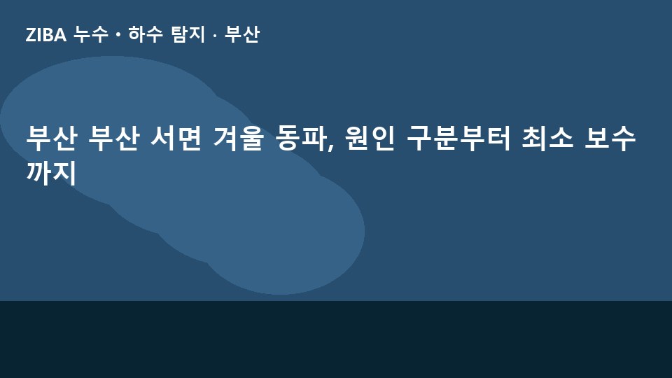 부산 부산 서면 겨울 동파, 원인 구분부터 최소 보수까지